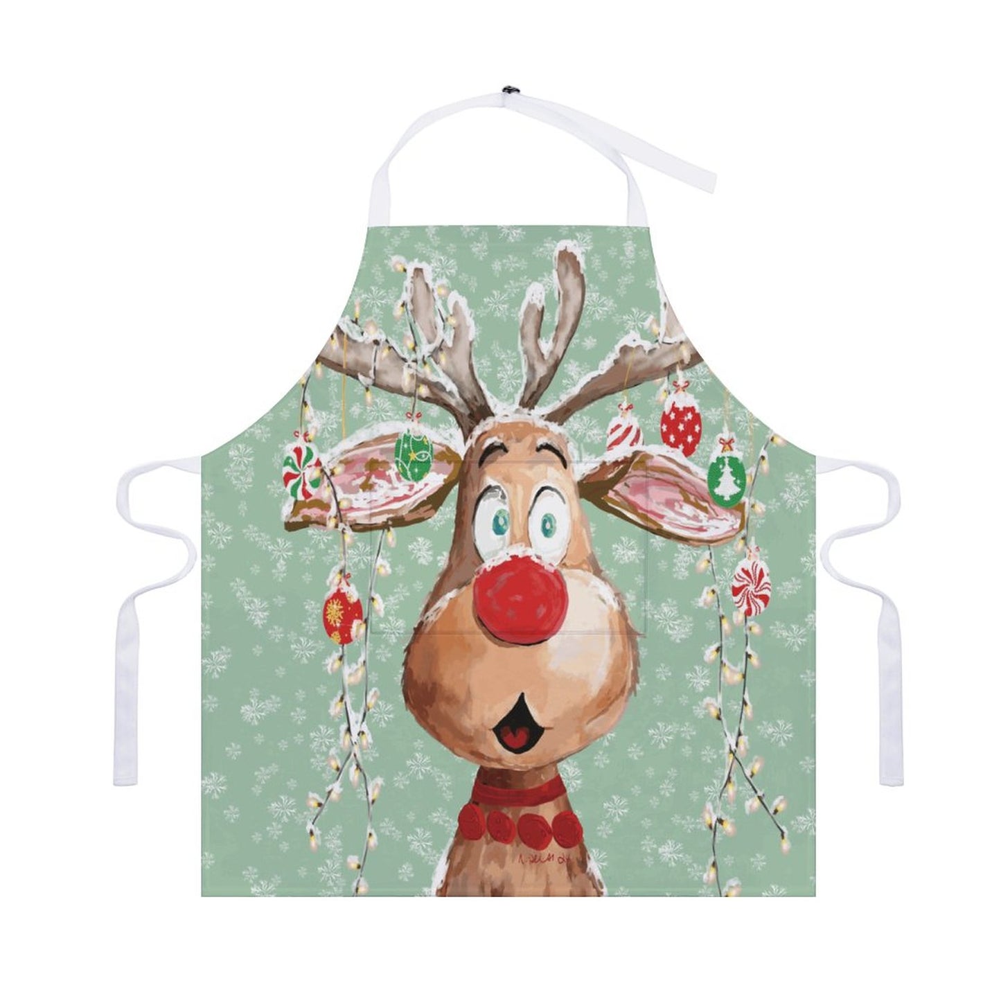 "Pedro" Reindeer Adult Apron with Pocket