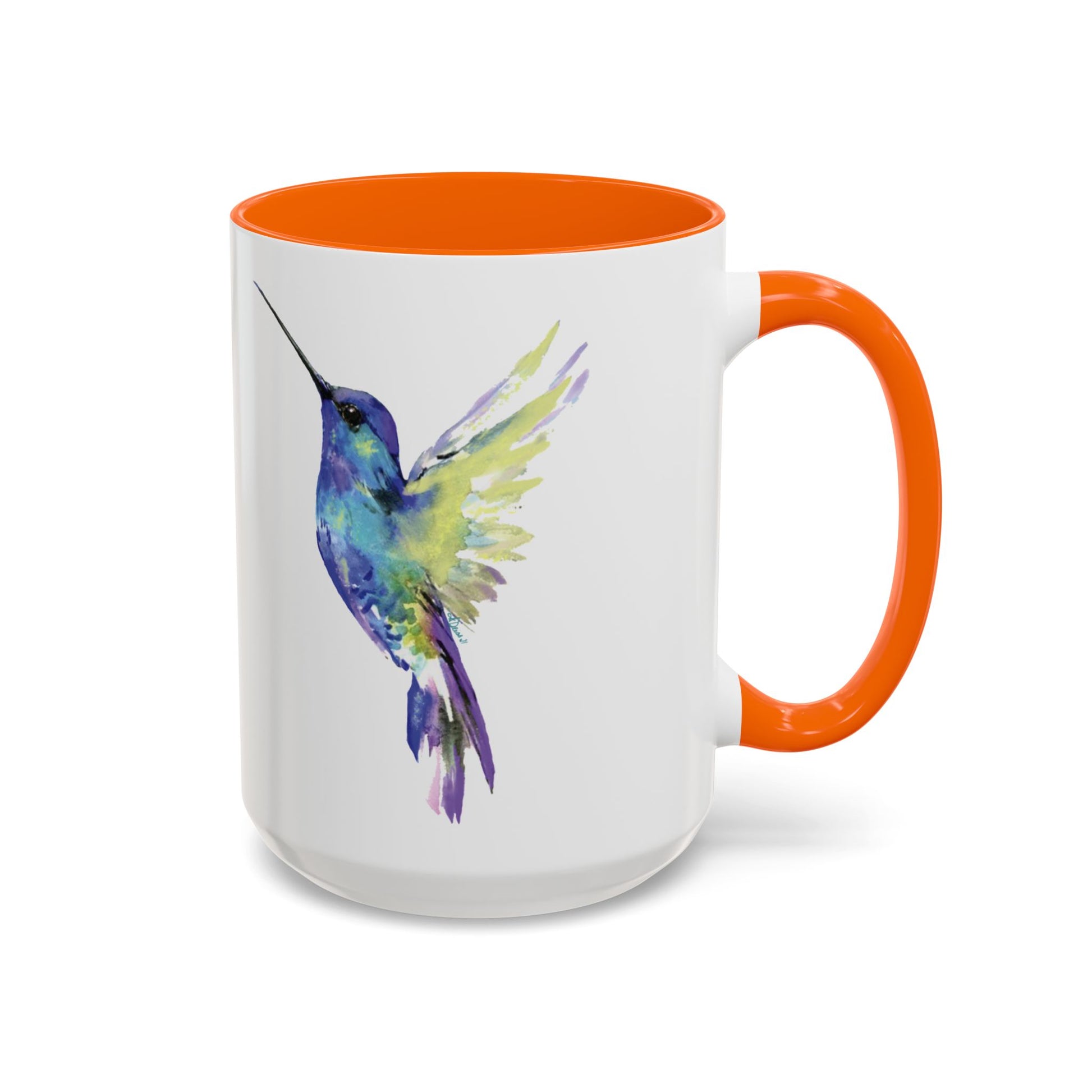 Hummingbird Two Tone Ceramic Mug (11oz & 15oz) - Blue Cava