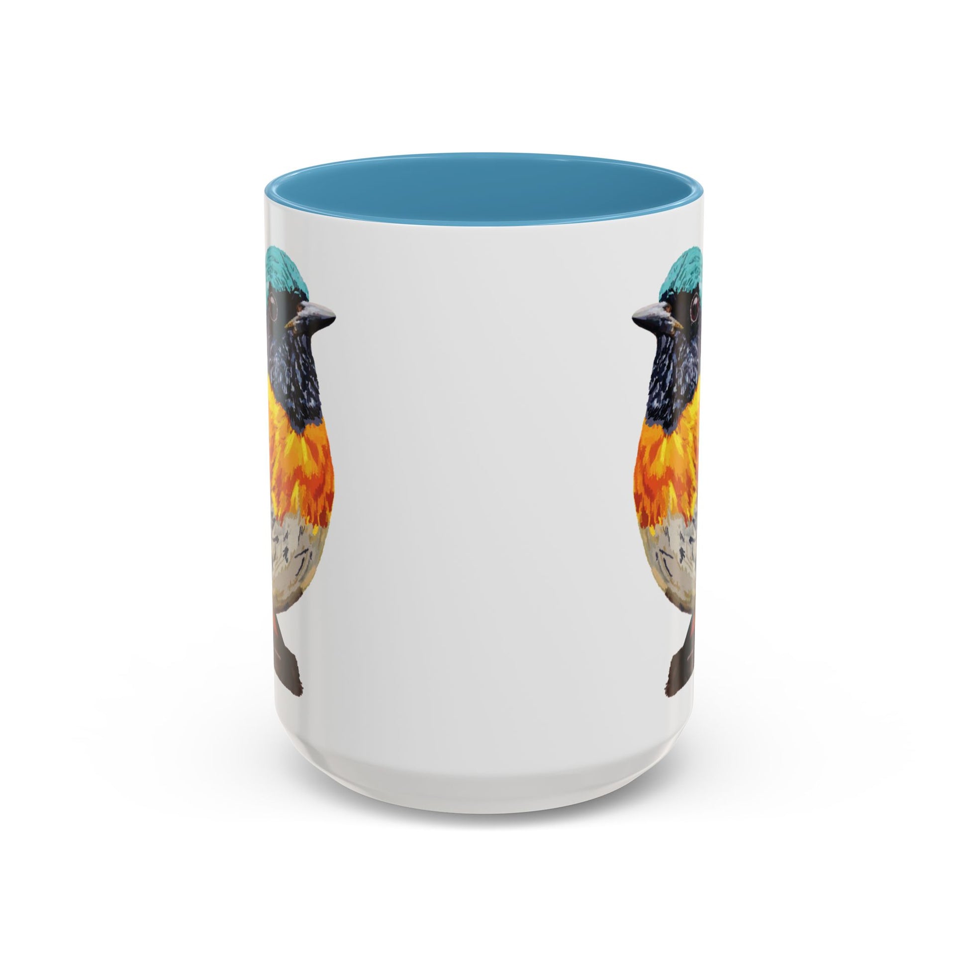 Tangara Rainbow Bird Two Tone Ceramic Mug (11oz & 15oz) - Blue Cava