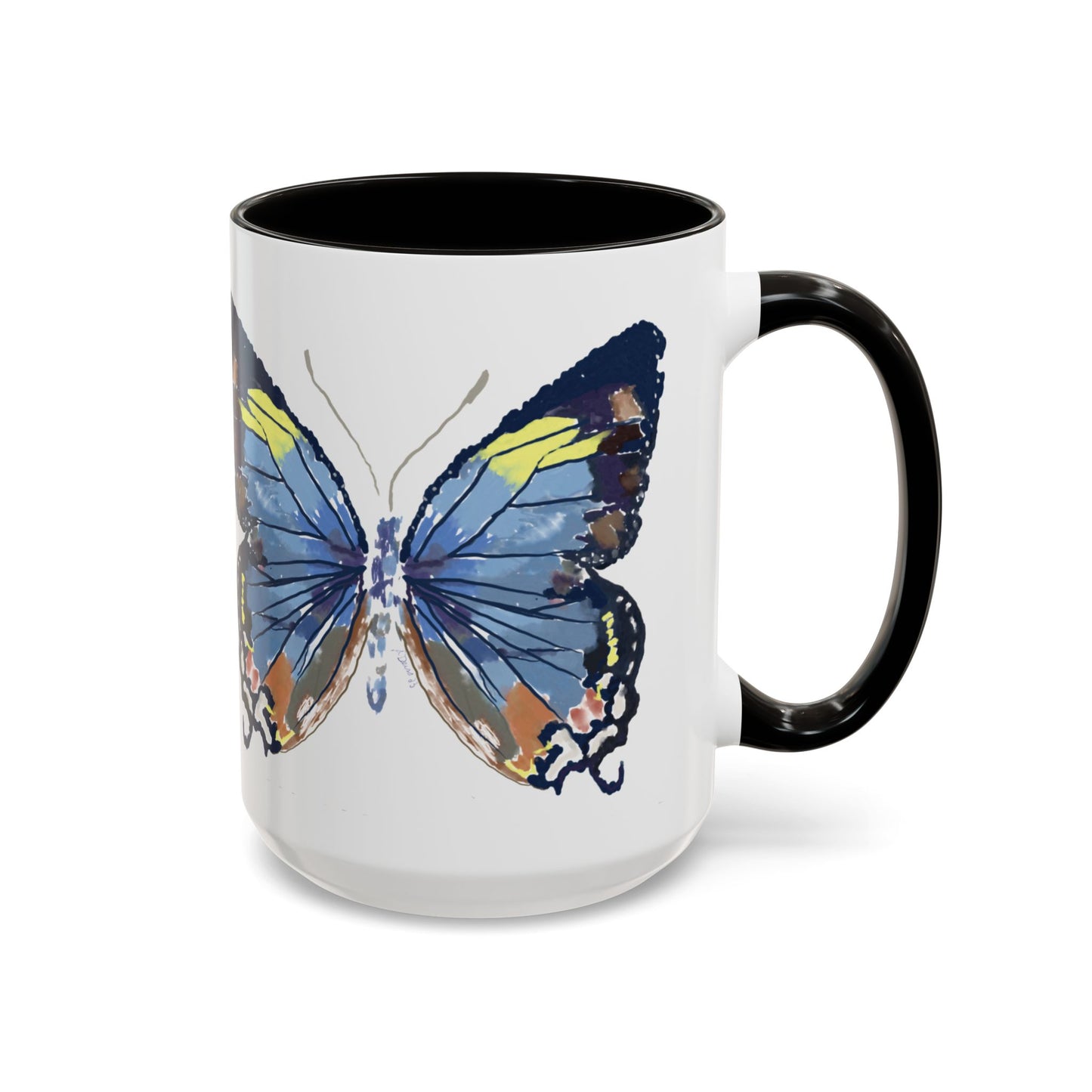 Butterfly Two Tone Mugs (11oz & 15oz) - Blue Cava