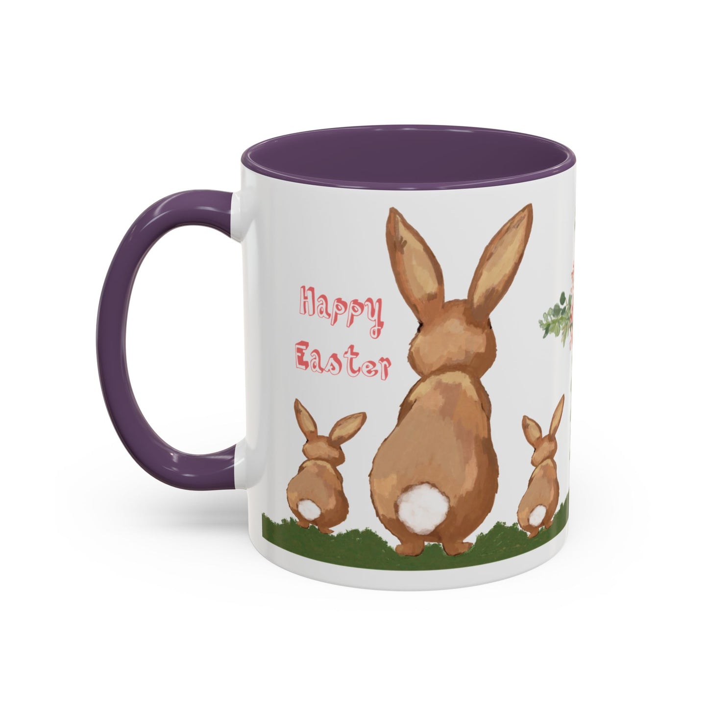 Bunny Love Easter Cross Accent Coffee Mug (11 oz & 15 oz) - Blue Cava