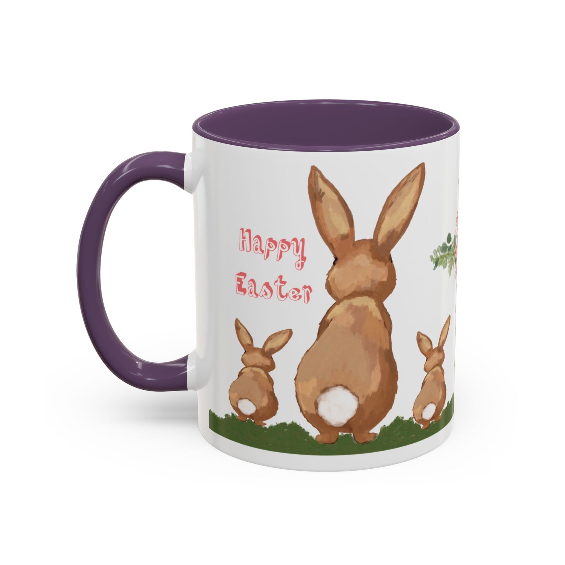 Bunny Love Easter Cross Accent Coffee Mug (11 oz & 15 oz) - Blue Cava