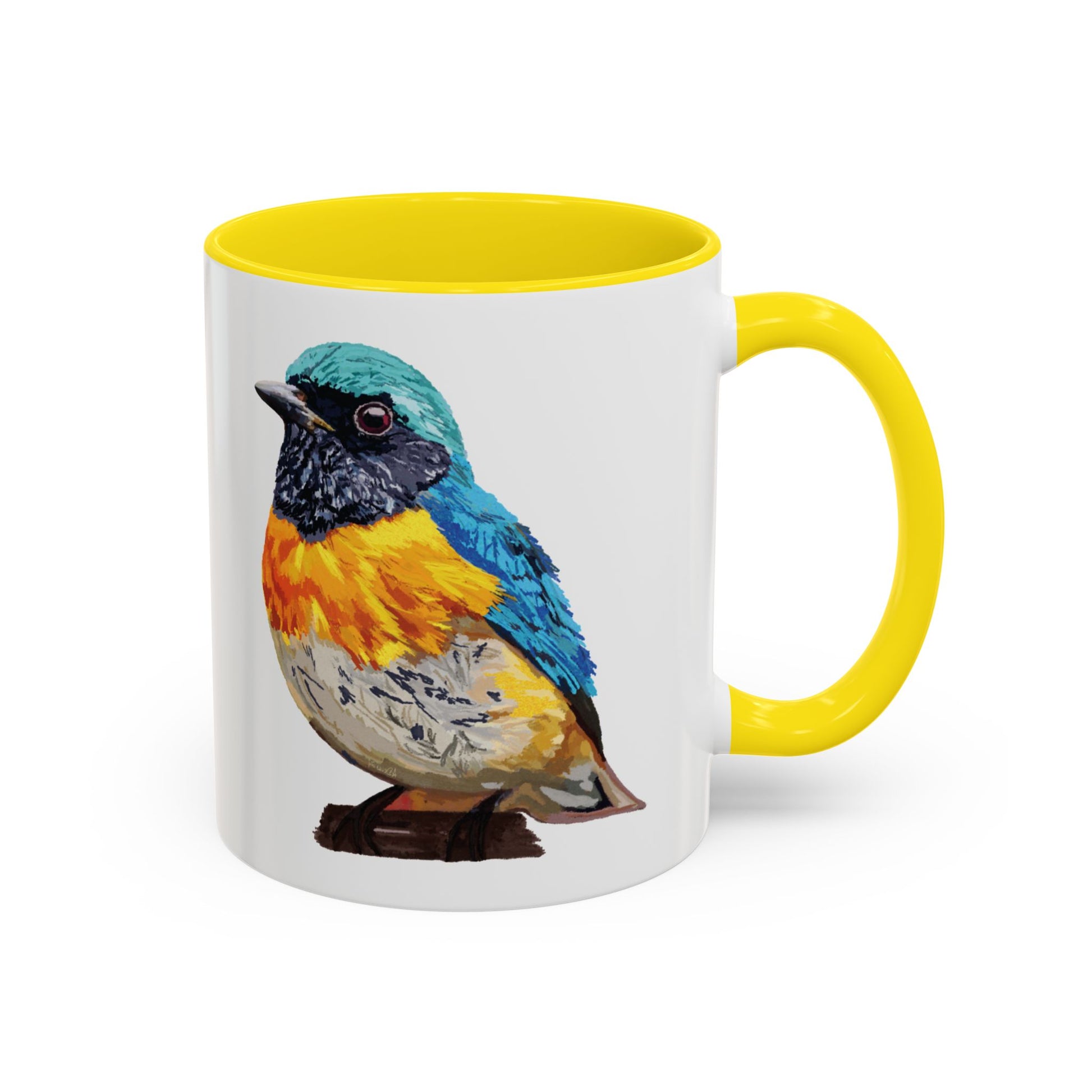 Tangara Rainbow Bird Two Tone Ceramic Mug (11oz & 15oz) - Blue Cava