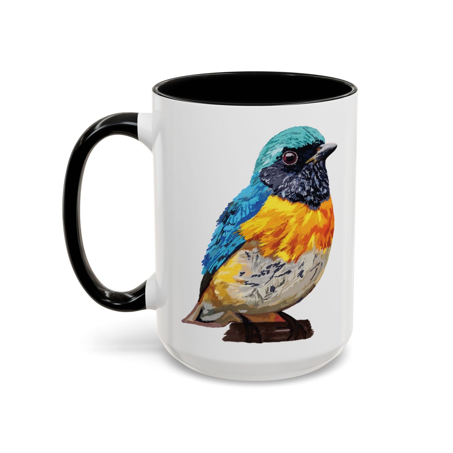 Tangara Rainbow Bird Two Tone Ceramic Mug (11oz & 15oz) - Blue Cava