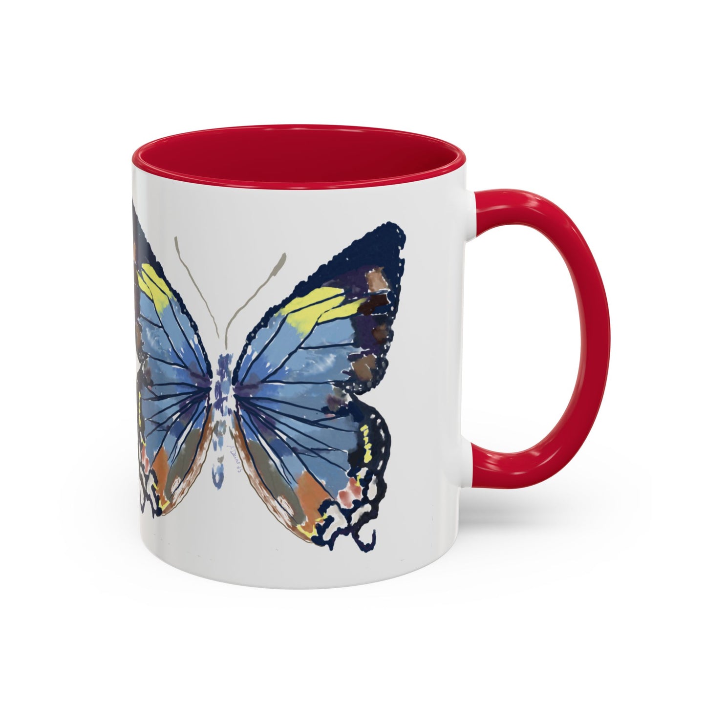 Butterfly Two Tone Mugs (11oz & 15oz) - Blue Cava