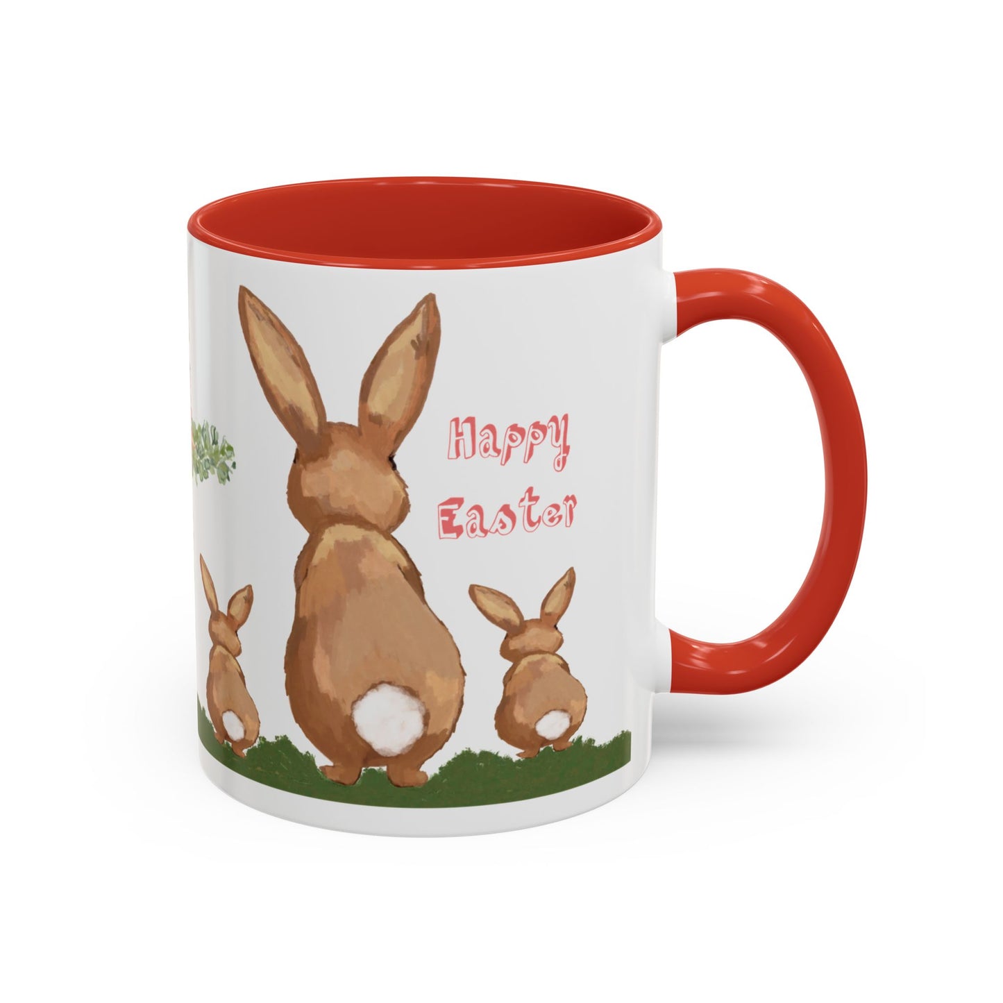 Bunny Love Easter Cross Accent Coffee Mug (11 oz & 15 oz) - Blue Cava