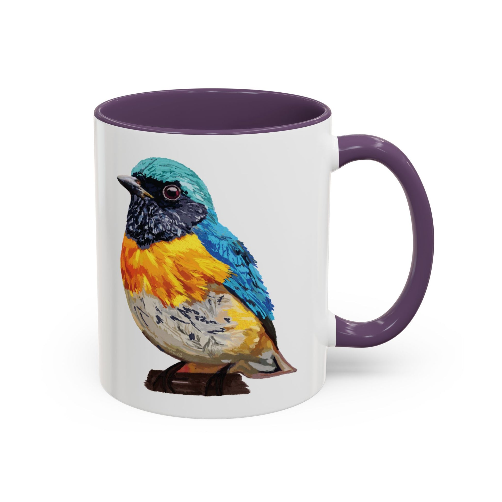 Tangara Rainbow Bird Two Tone Ceramic Mug (11oz & 15oz) - Blue Cava