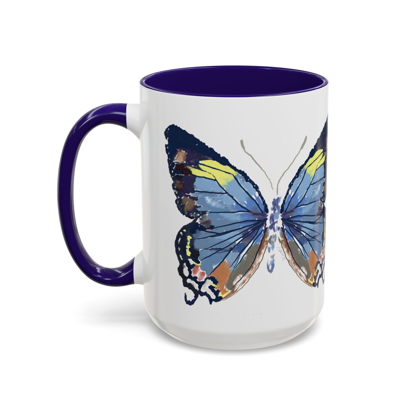 Butterfly Two Tone Mugs (11oz & 15oz) - Blue Cava