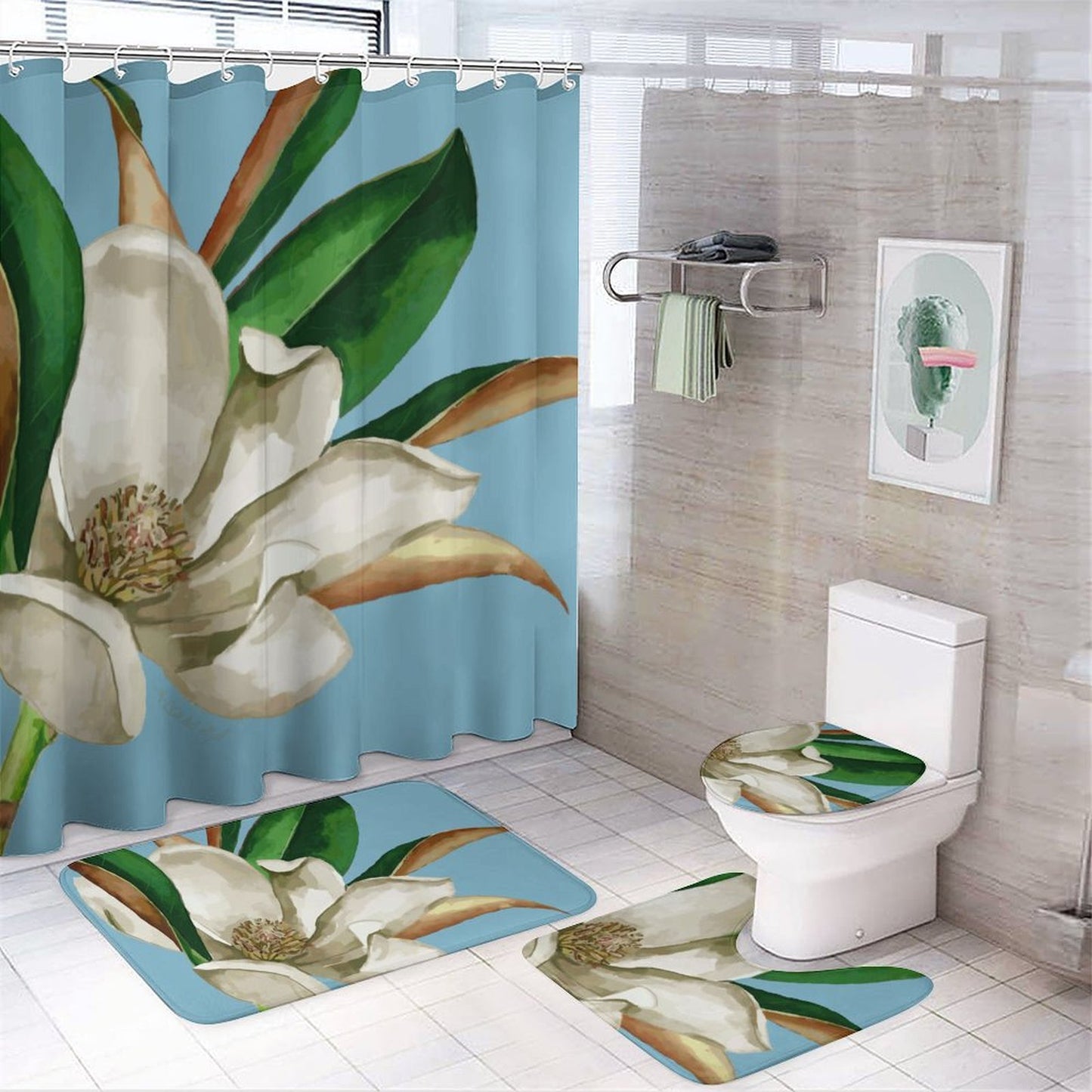 Magnolia Shower Curtain Set