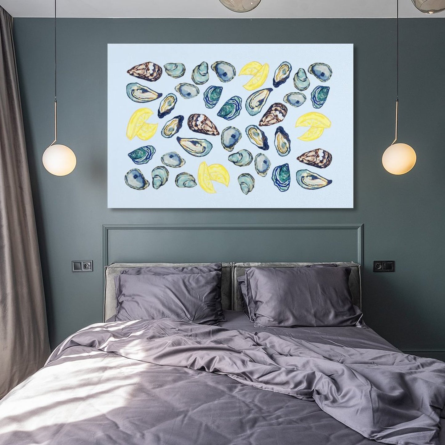 Oysters and Lemons Canvas Wall Art