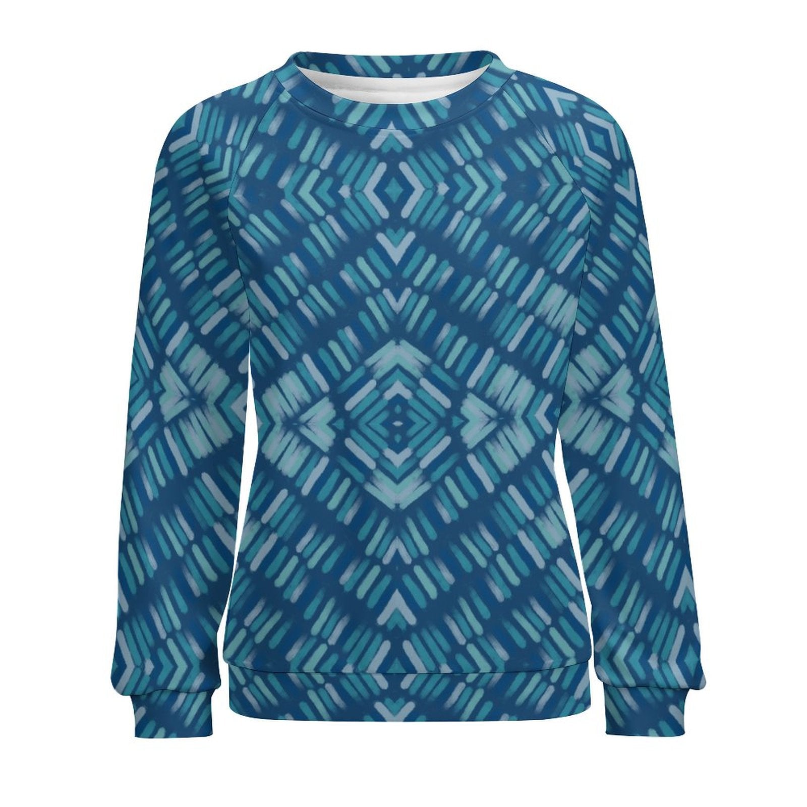 280gsm Custom Sweatshirt Designs Raglan Style RHDEC2 (All - Over Printing) - Blue Cava