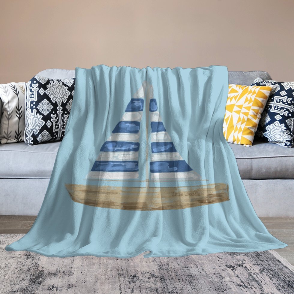 280gsm Flannel Blanket - 40"x50" (Dual - sided Printing) - Blue Cava