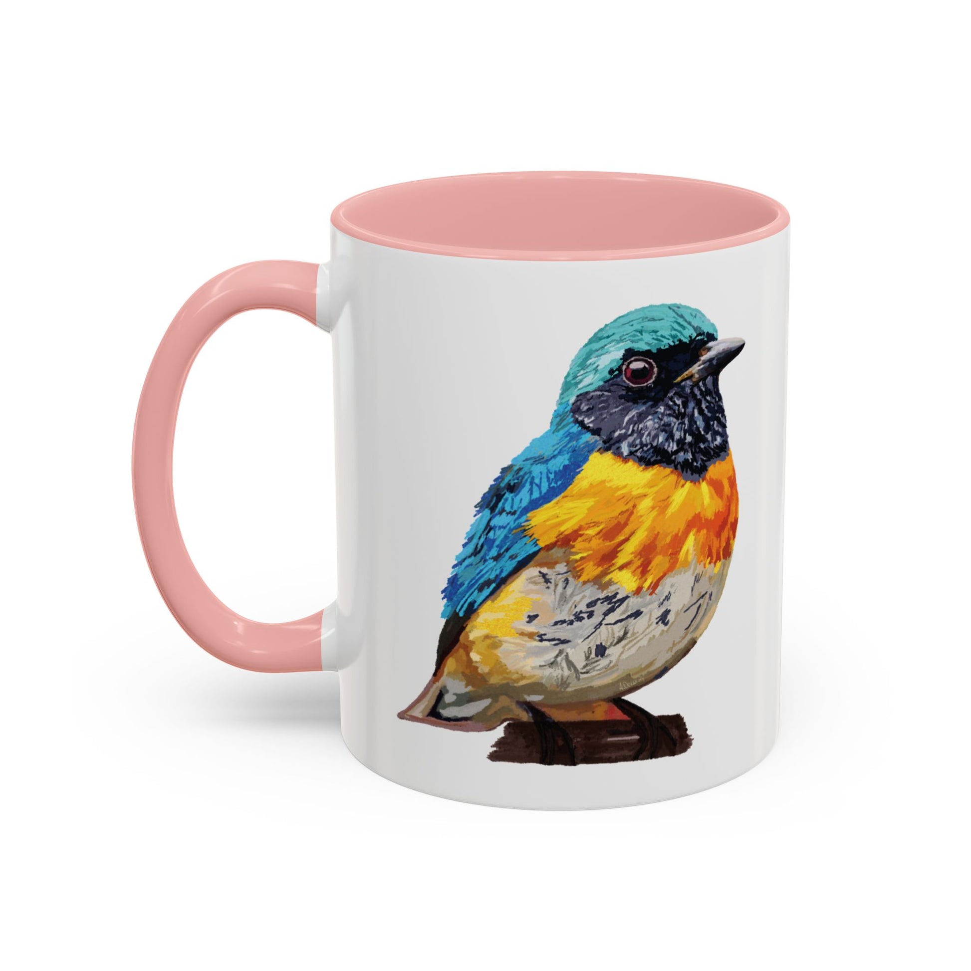 Tangara Rainbow Bird Two Tone Ceramic Mug (11oz & 15oz) - Blue Cava