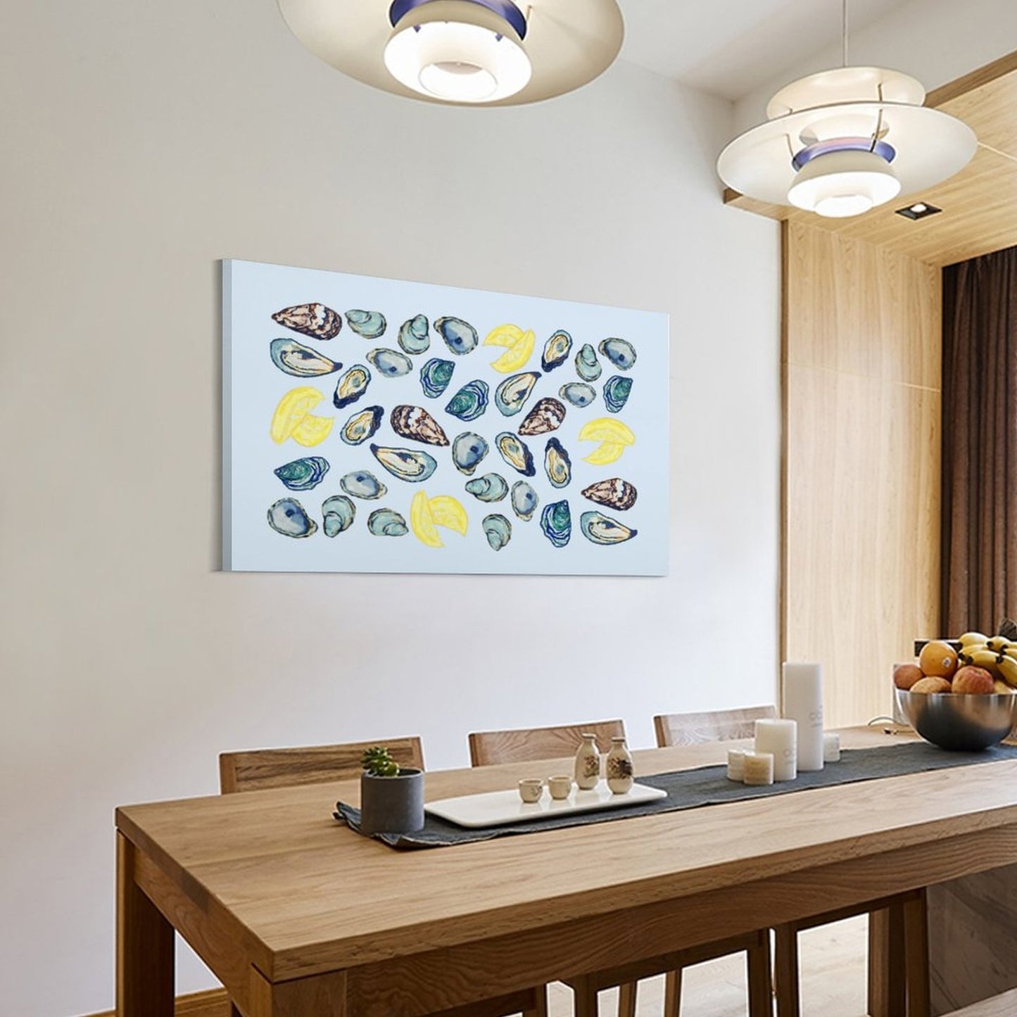 Oysters and Lemons Canvas Wall Art