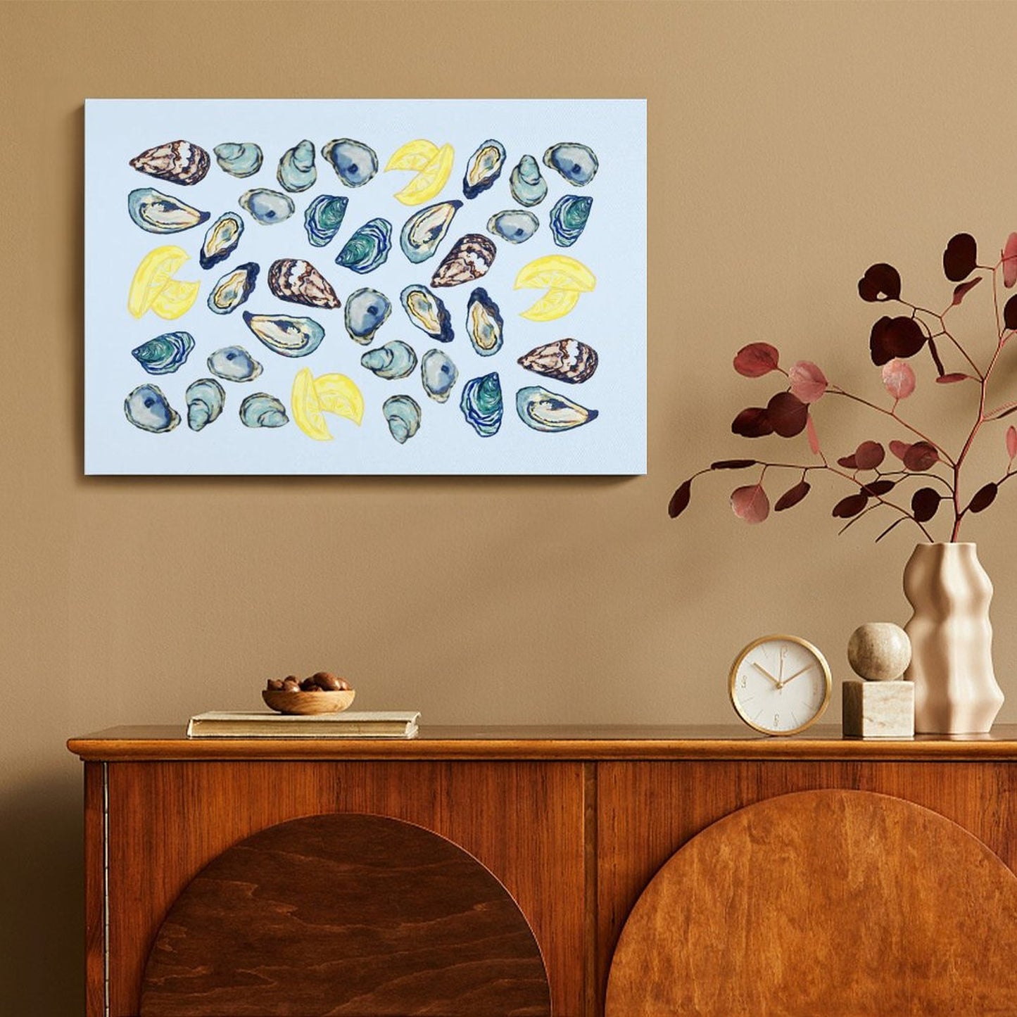 Oysters and Lemons Canvas Wall Art