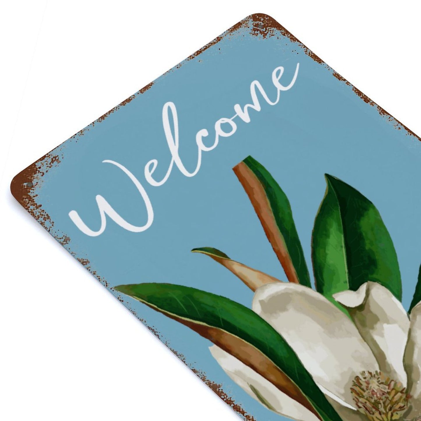 Magnolia Rustic Vintage Metal Wall Art Tin Sign-11.8"x7.9"/ 30x20cm