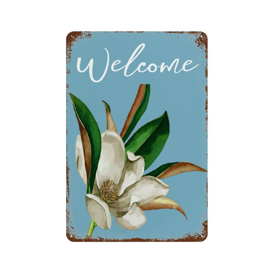 Magnolia Rustic Vintage Metal Wall Art Tin Sign-11.8"x7.9"/ 30x20cm