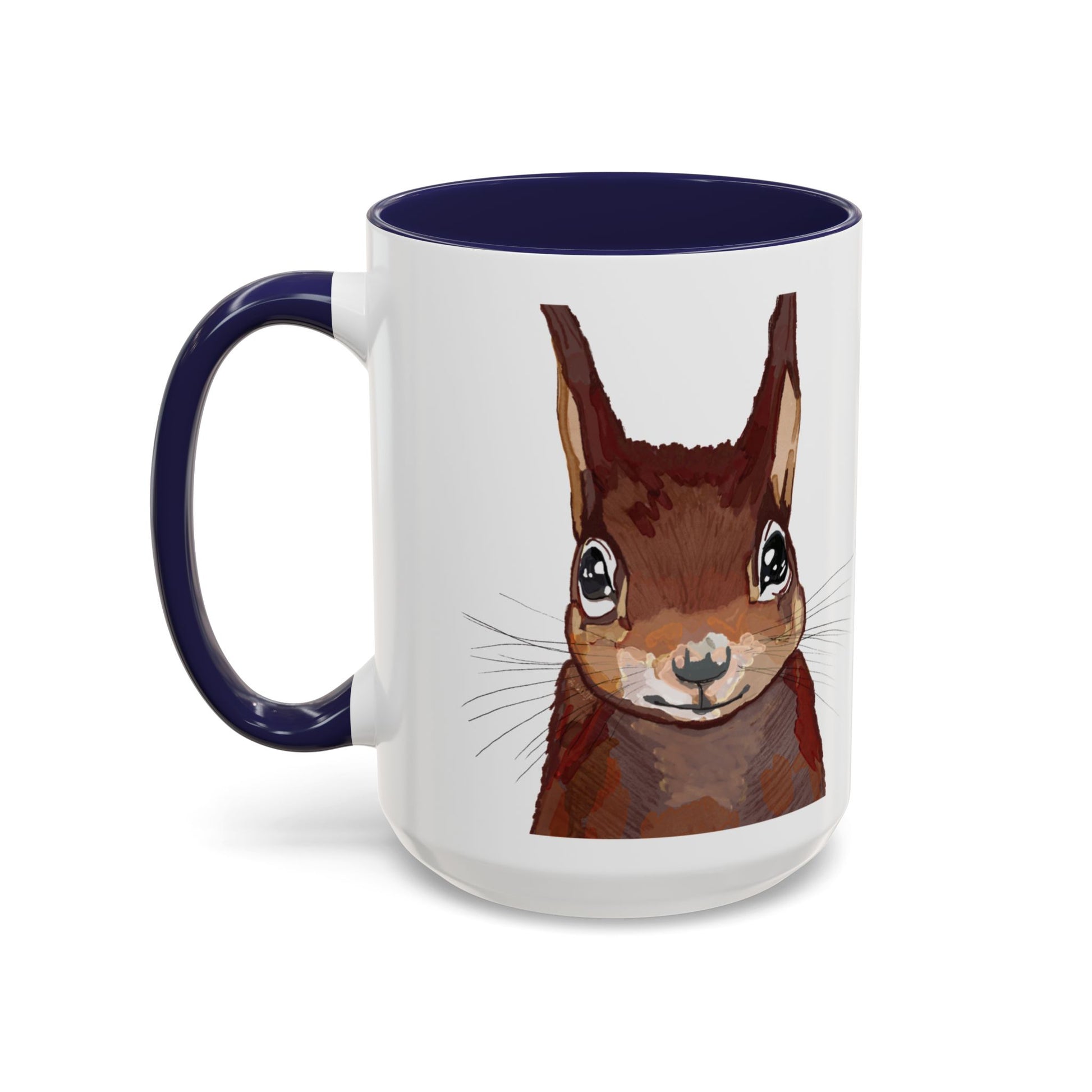 Squirrel Two Tone Coffee Mugs (11oz & 15oz) - Blue Cava