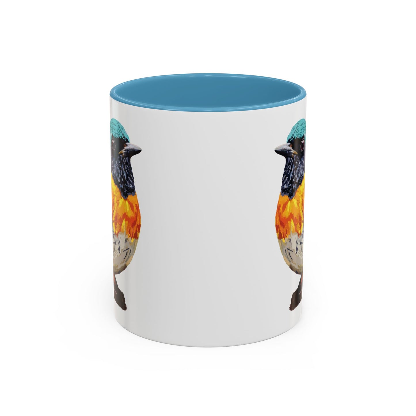 Tangara Rainbow Bird Two Tone Ceramic Mug (11oz & 15oz) - Blue Cava