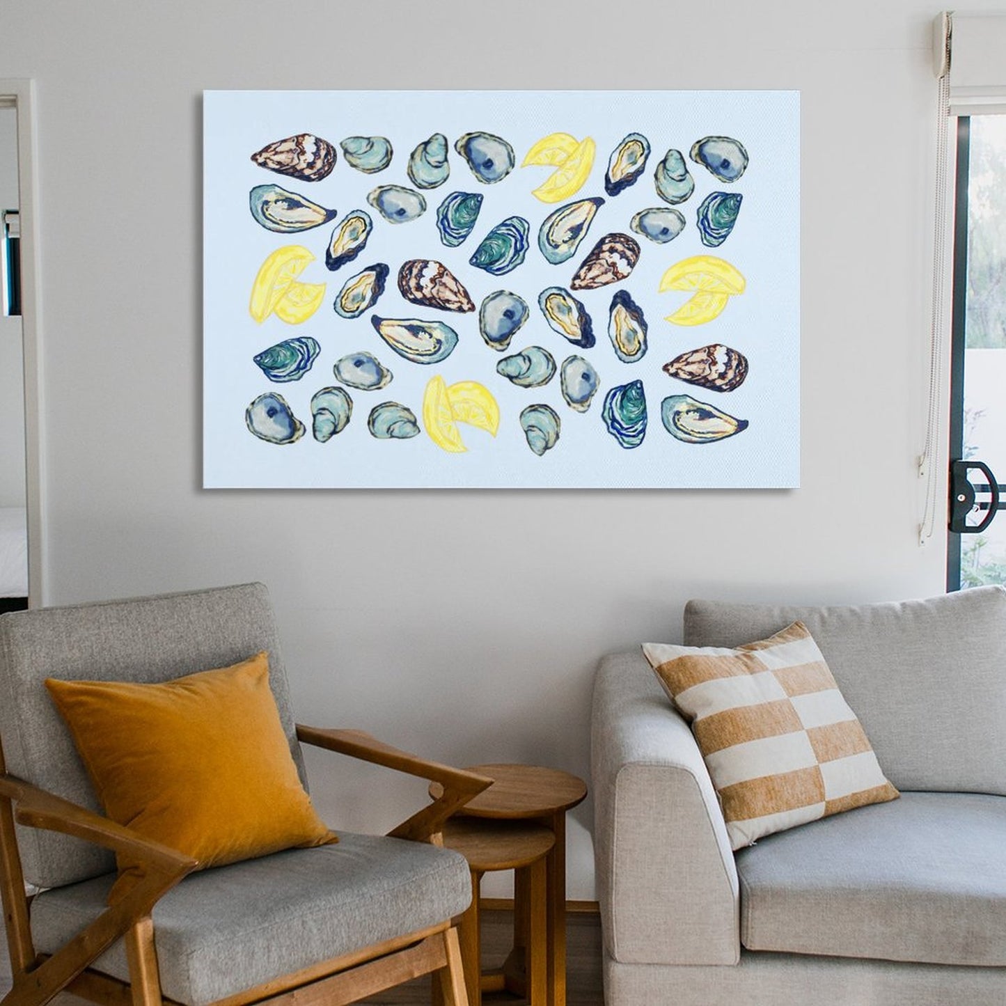 Oysters and Lemons Canvas Wall Art