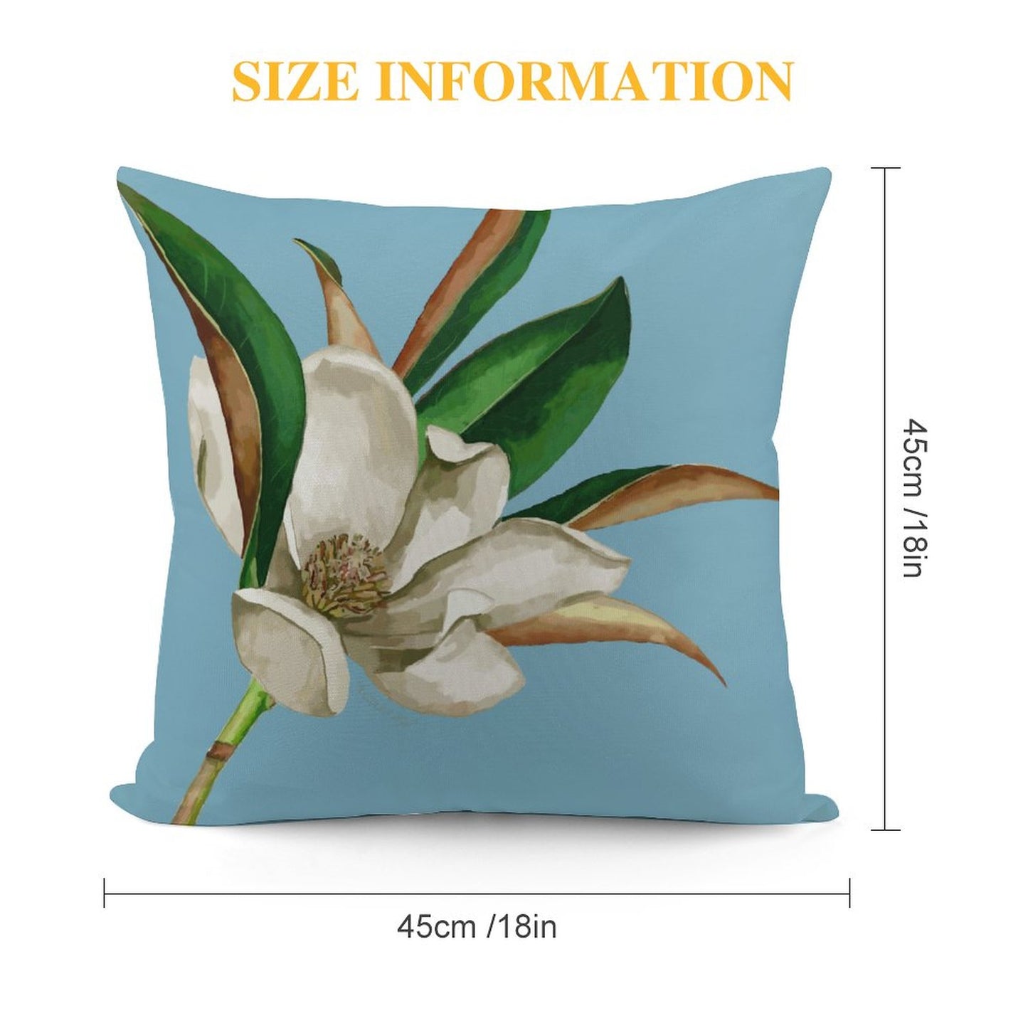 Magnolia Square Plush Throw Pillowcase