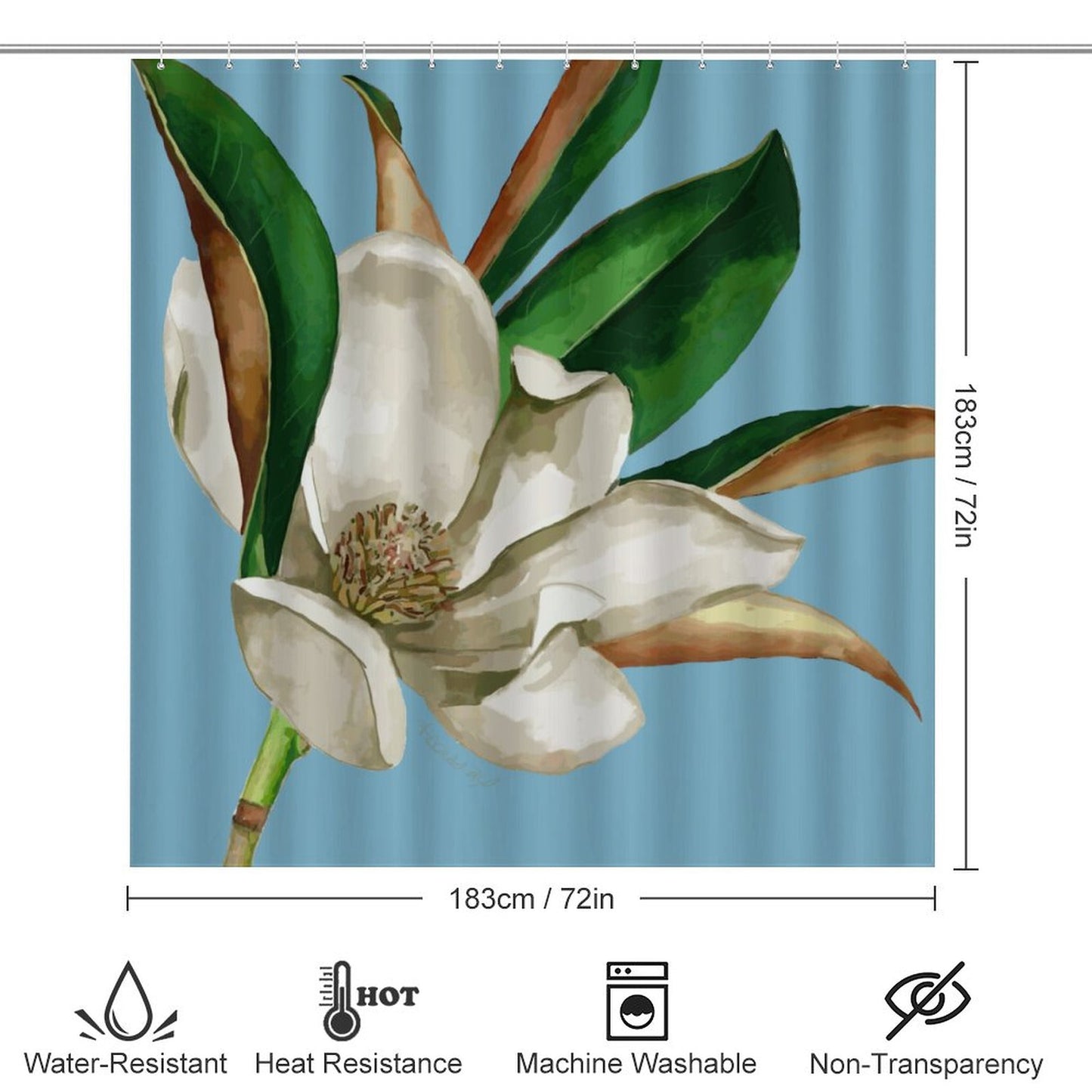 Magnolia Shower Curtain Set