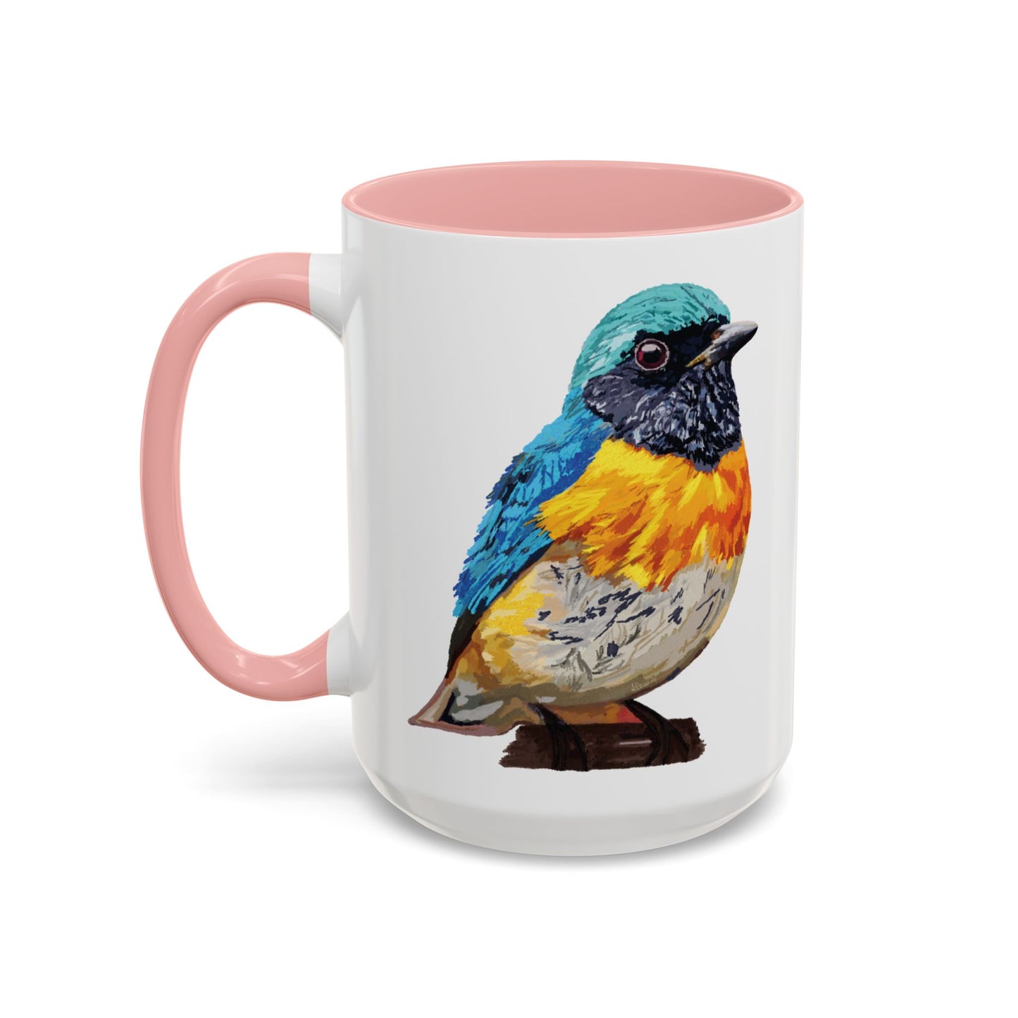 Tangara Rainbow Bird Two Tone Ceramic Mug (11oz & 15oz) - Blue Cava