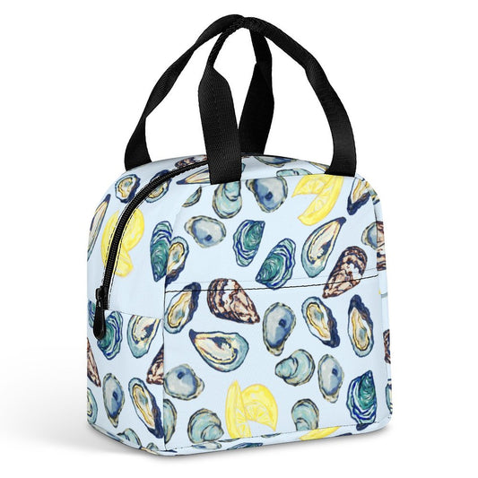 Oysters and Lemons Insulated Lunch Bag with Pocket