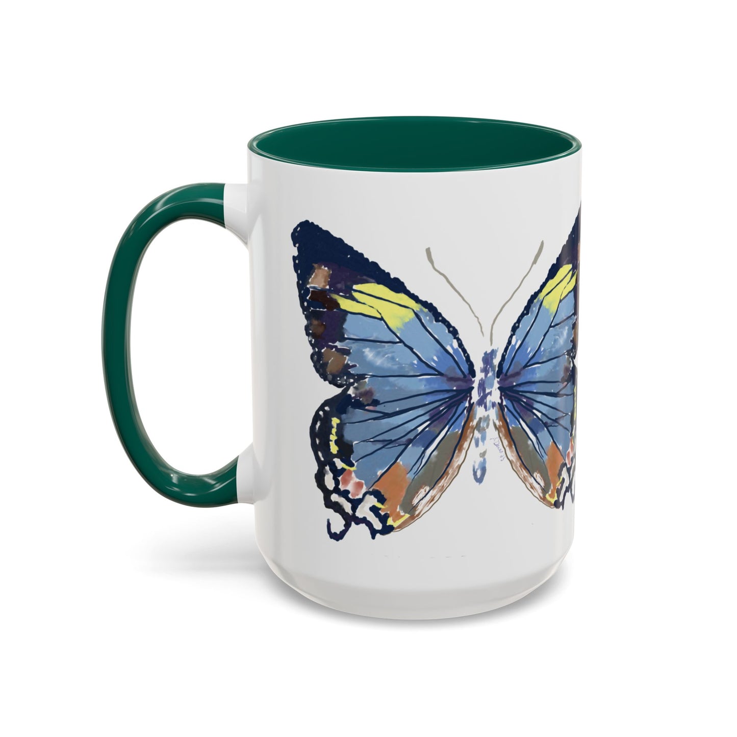 Butterfly Two Tone Mugs (11oz & 15oz) - Blue Cava