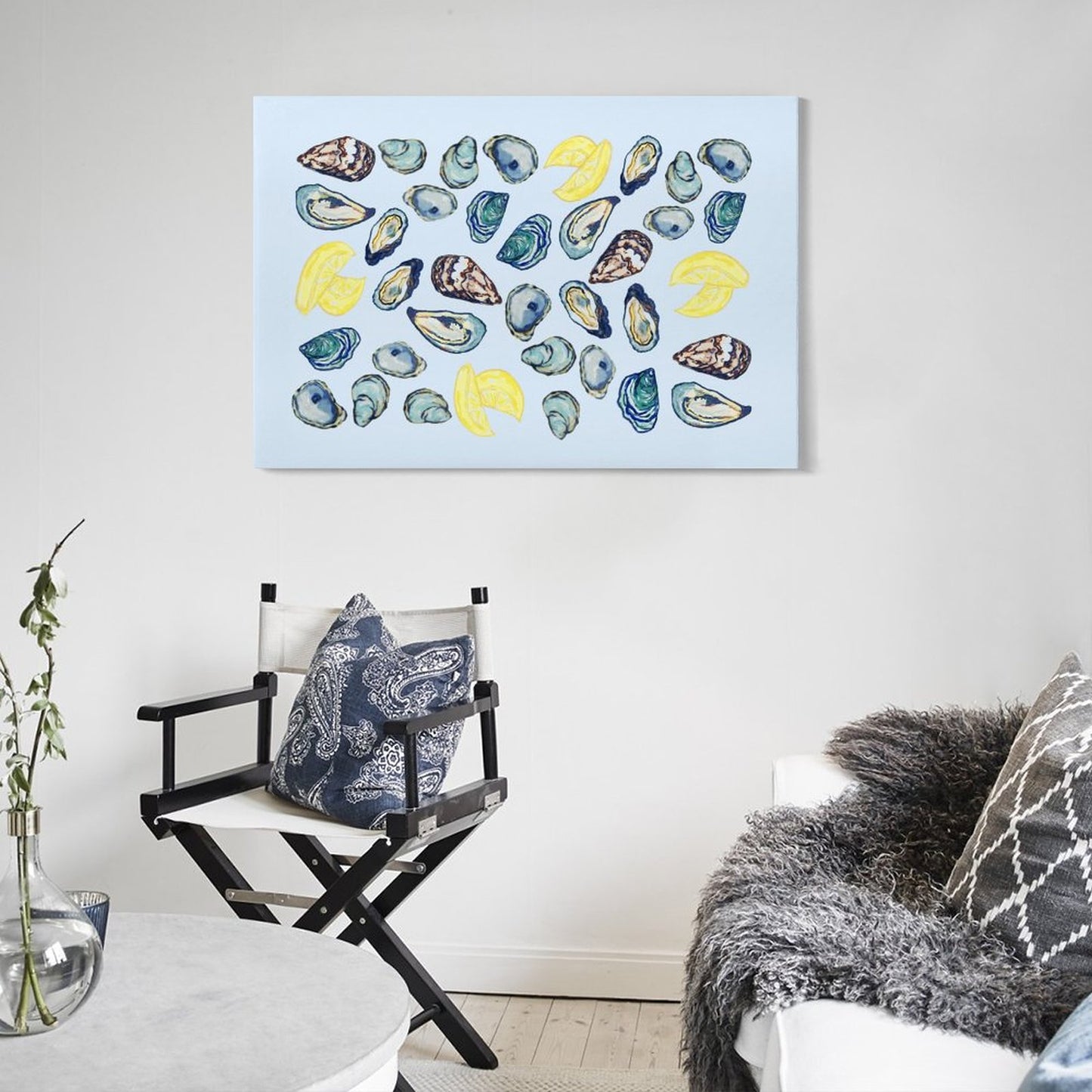 Oysters and Lemons Canvas Wall Art