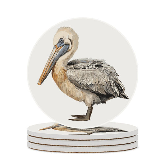 Blue Cava Pelican Ceramic Coaster set