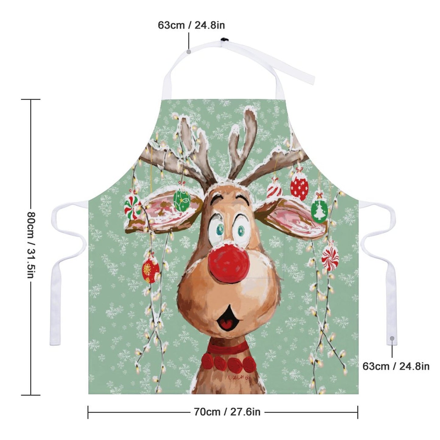 "Pedro" Reindeer Adult Apron with Pocket