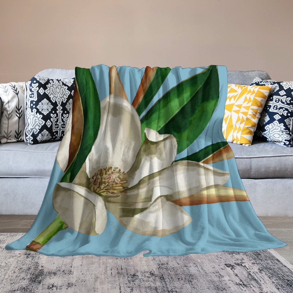 Magnolia Flannel Blanket-70"x80" (Dual-sided Printing)