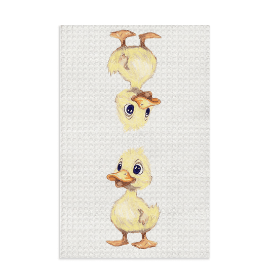 Baby Duckling Microfiber Waffle Towel - Blue Cava