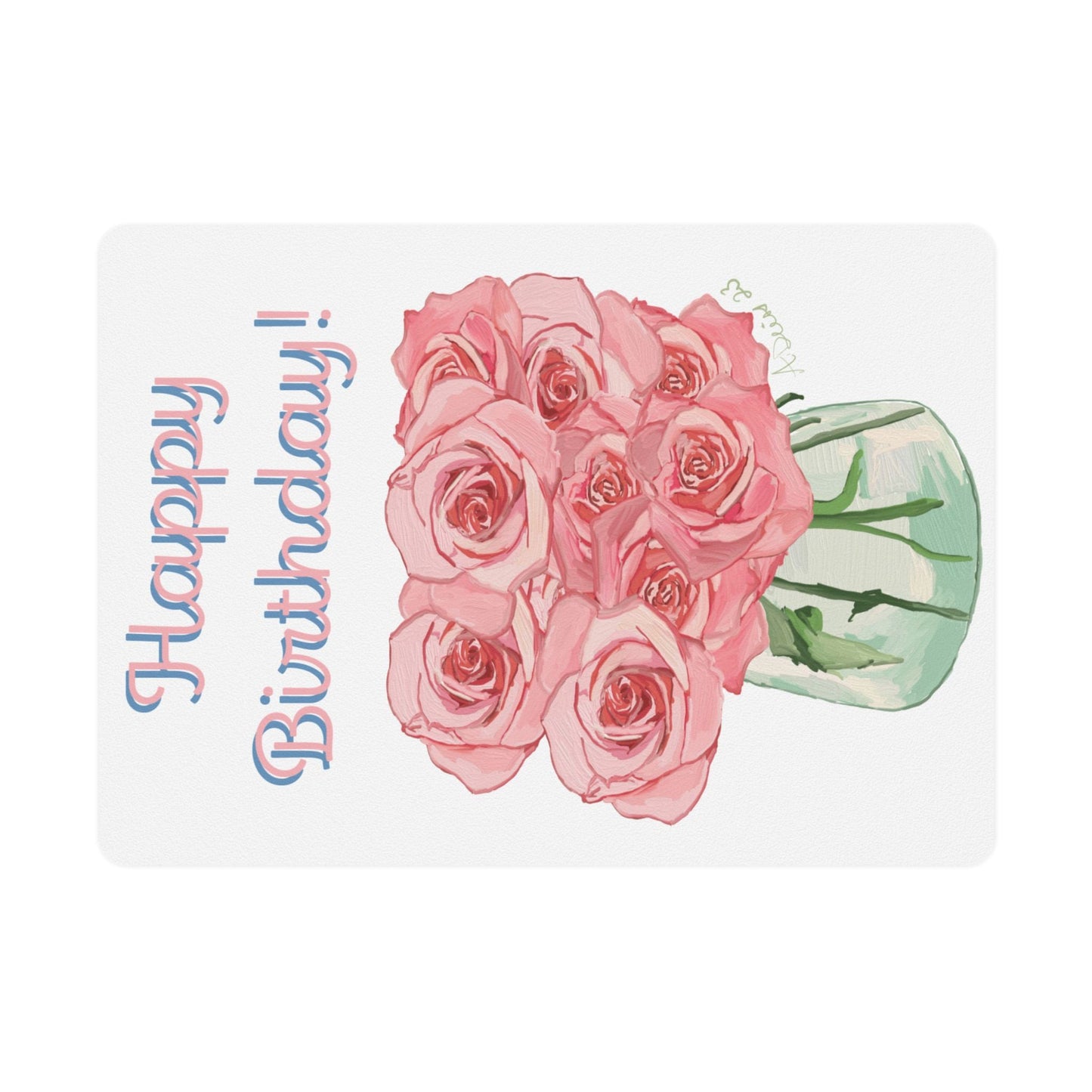 Birthday Roses Bouquet Postcards (1, 15, 30, and 45 pcs) - Blue Cava