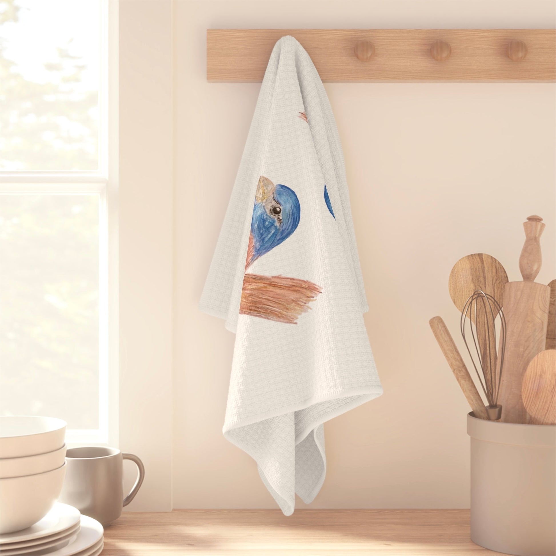 Blue Bird Microfiber Waffle Towel - Blue Cava