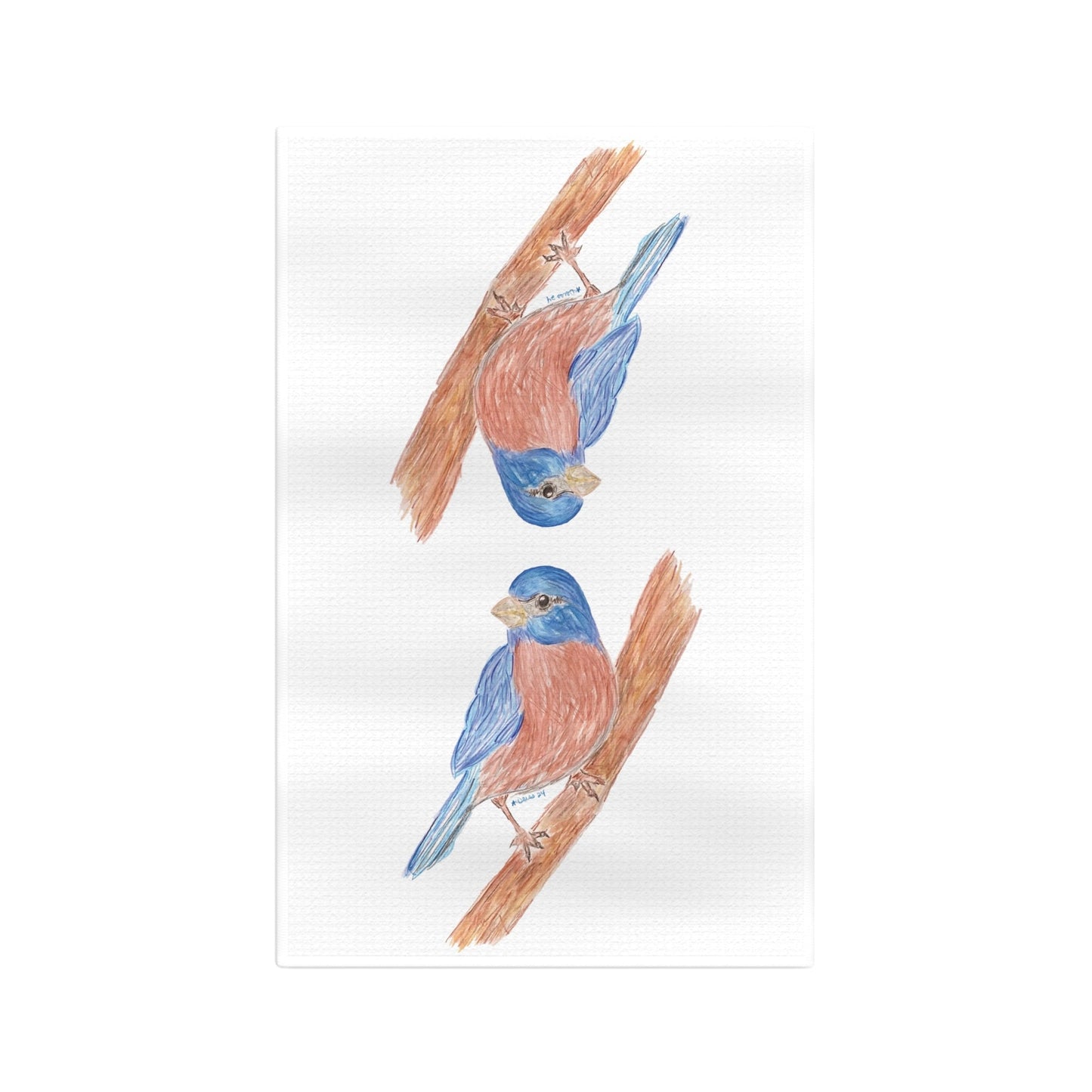 Blue Bird Microfiber Waffle Towel - Blue Cava