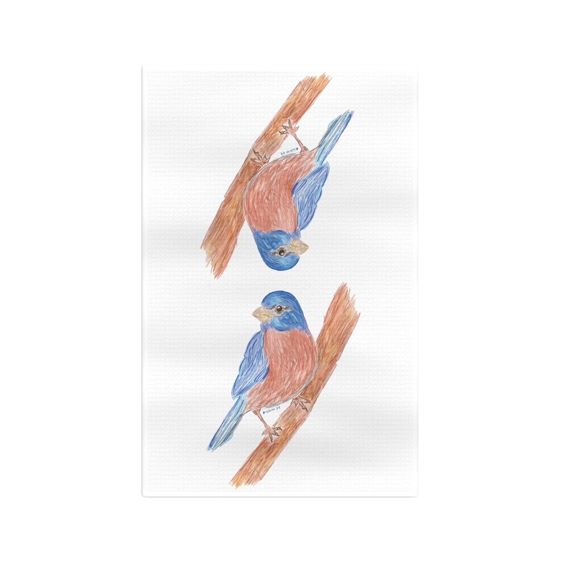 Blue Bird Microfiber Waffle Towel - Blue Cava