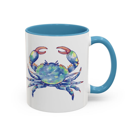 Blue Crab Accent Coffee Mug (11, 15oz) - Blue Cava