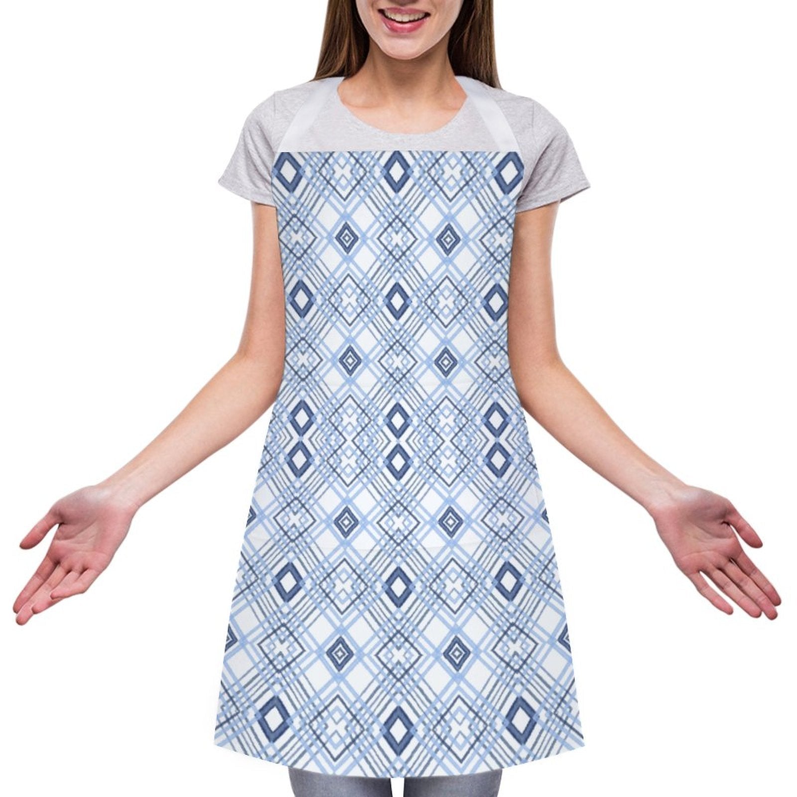 Blue Diamond Adult Apron with Pocket - Blue Cava