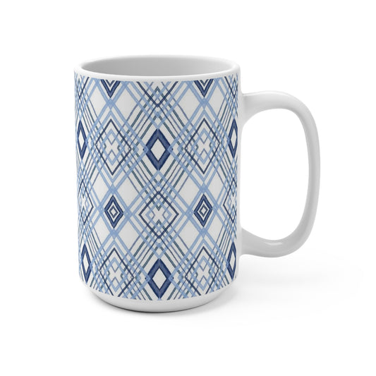 Blue Diamonds Mug 15oz - Blue Cava