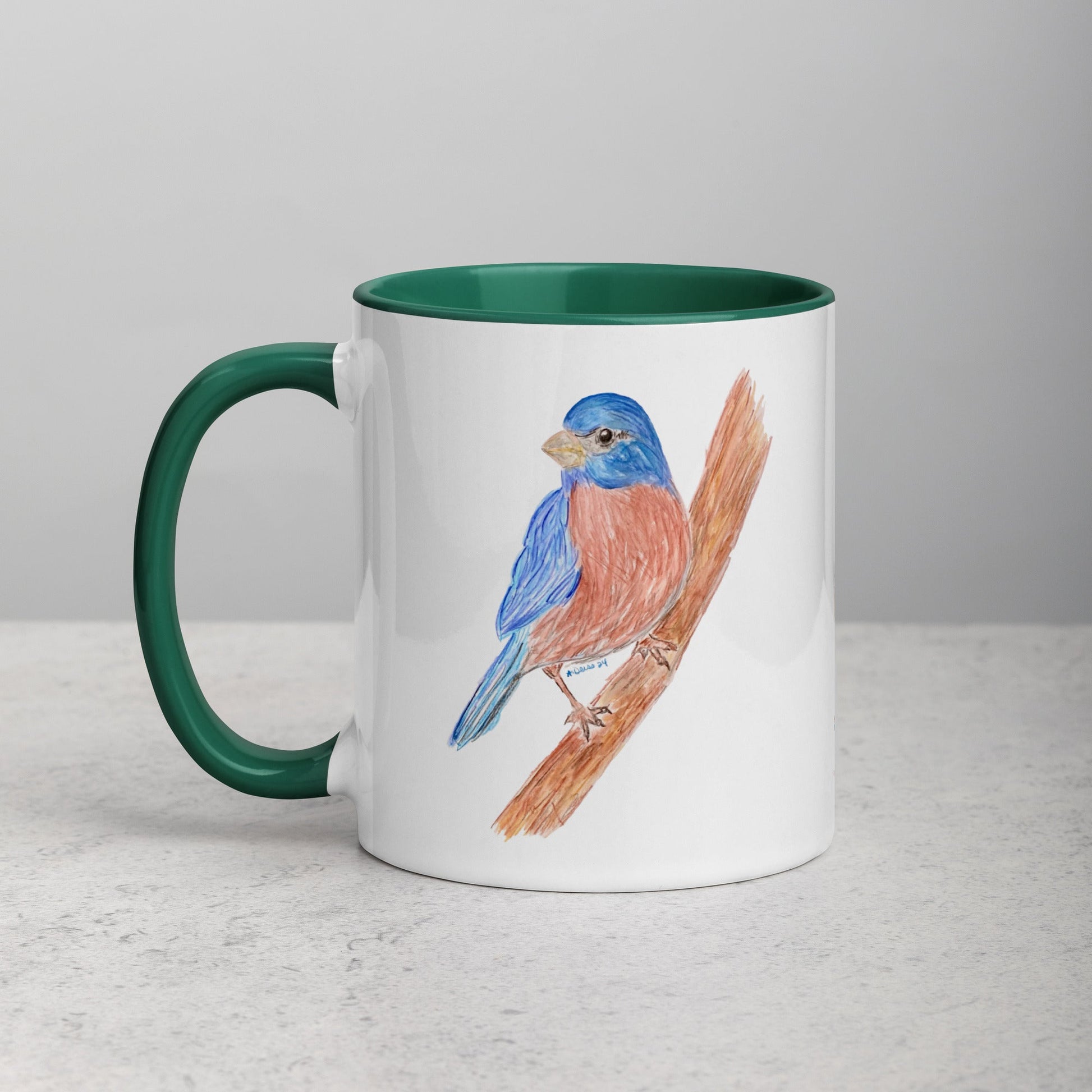 Blue Jay Mug Two Tone Color Inside (multiple colors available) - Blue Cava