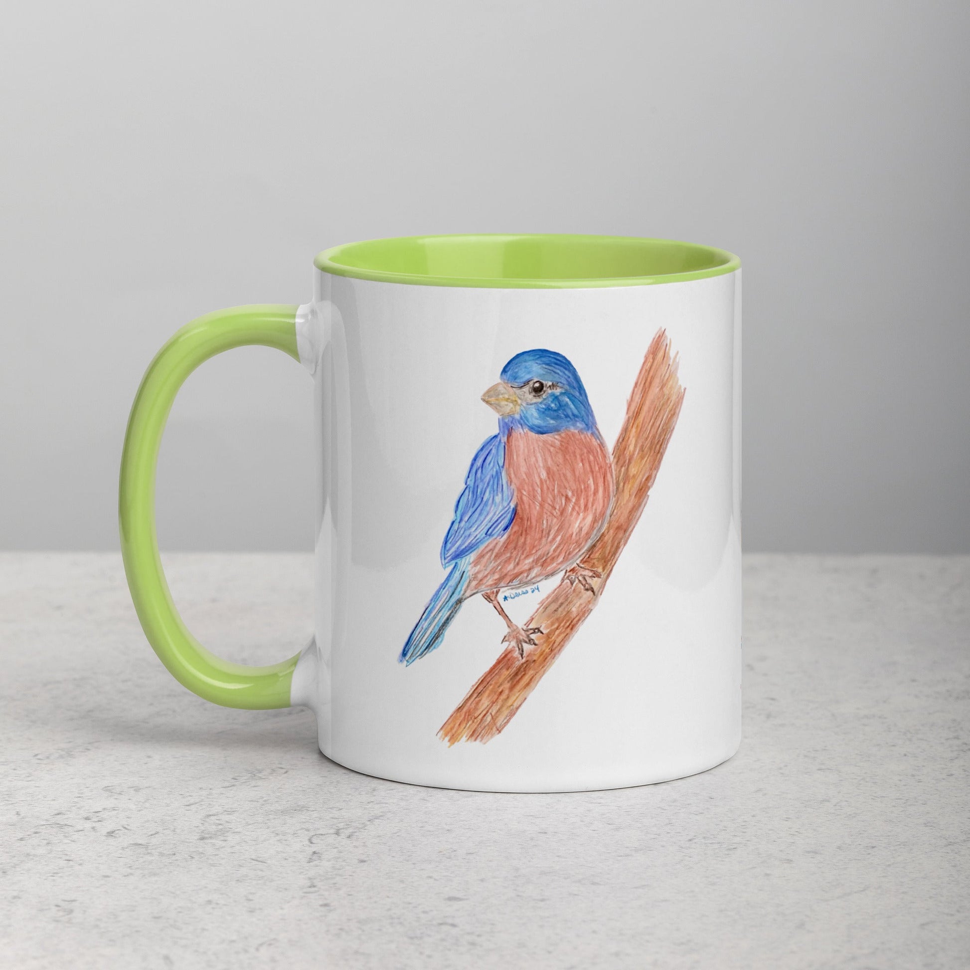 Blue Jay Mug Two Tone Color Inside (multiple colors available) - Blue Cava