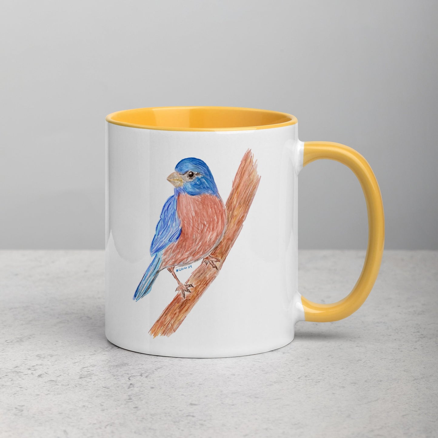 Blue Jay Mug Two Tone Color Inside (multiple colors available) - Blue Cava