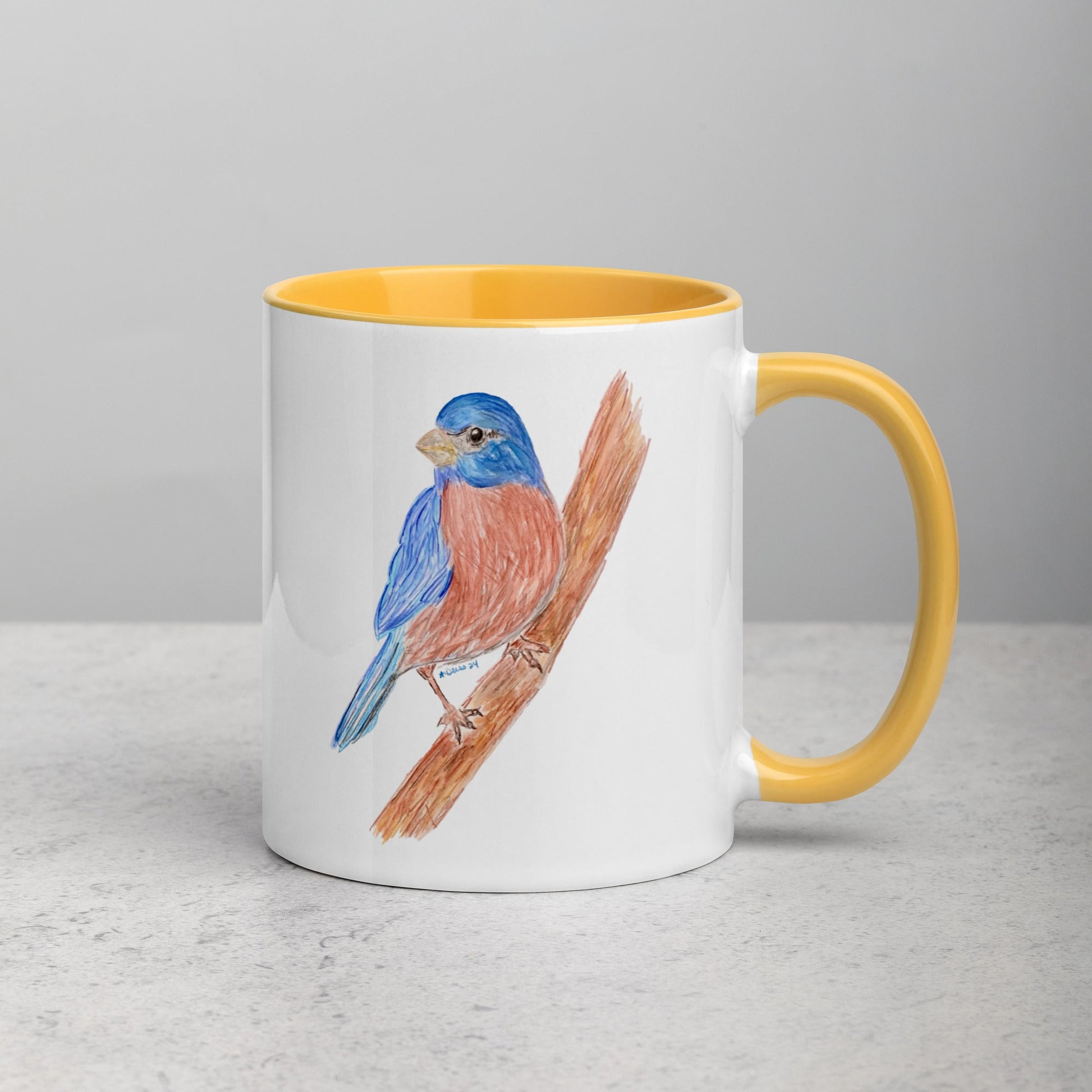 Blue Jay Mug Two Tone Color Inside (multiple colors available) - Blue Cava