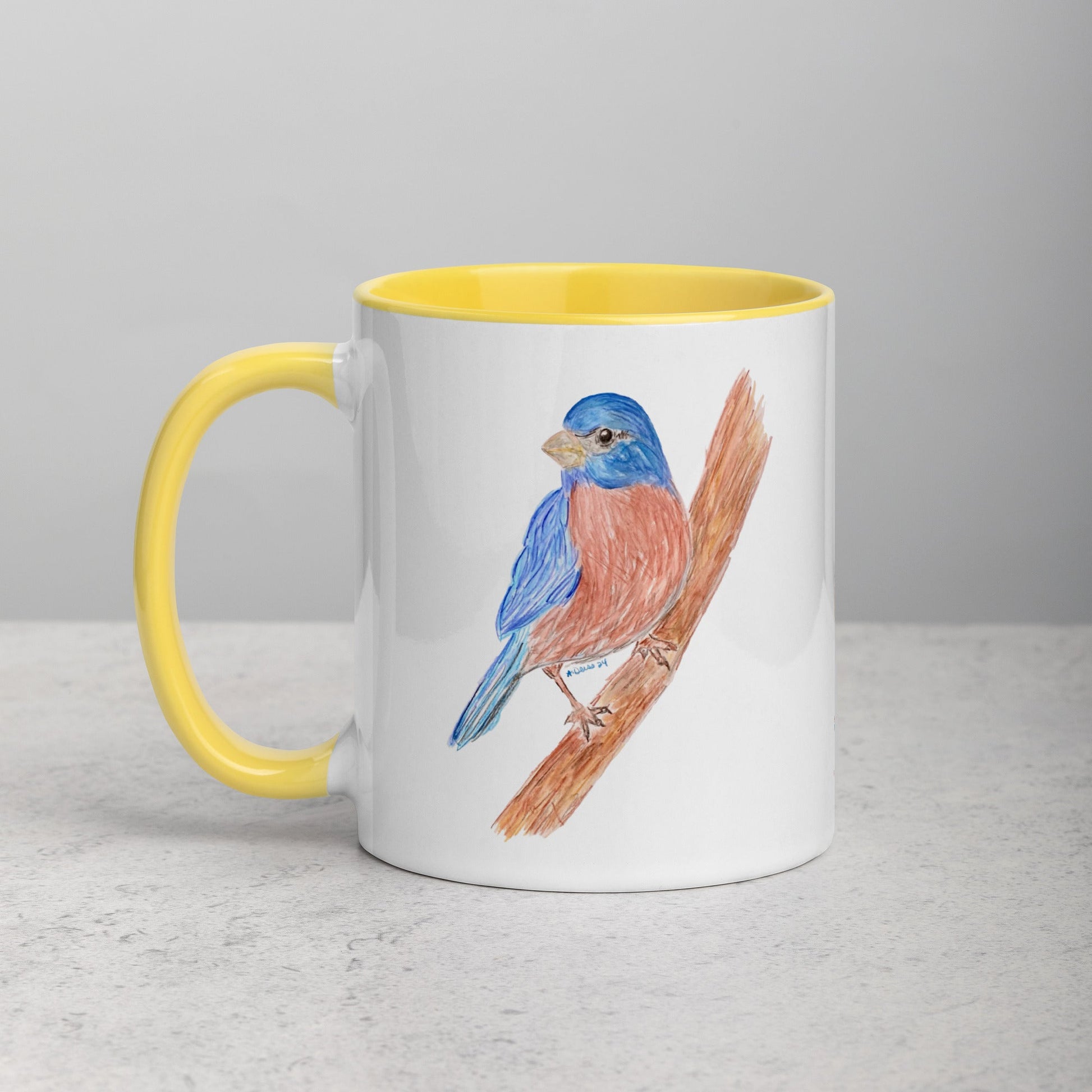 Blue Jay Mug Two Tone Color Inside (multiple colors available) - Blue Cava