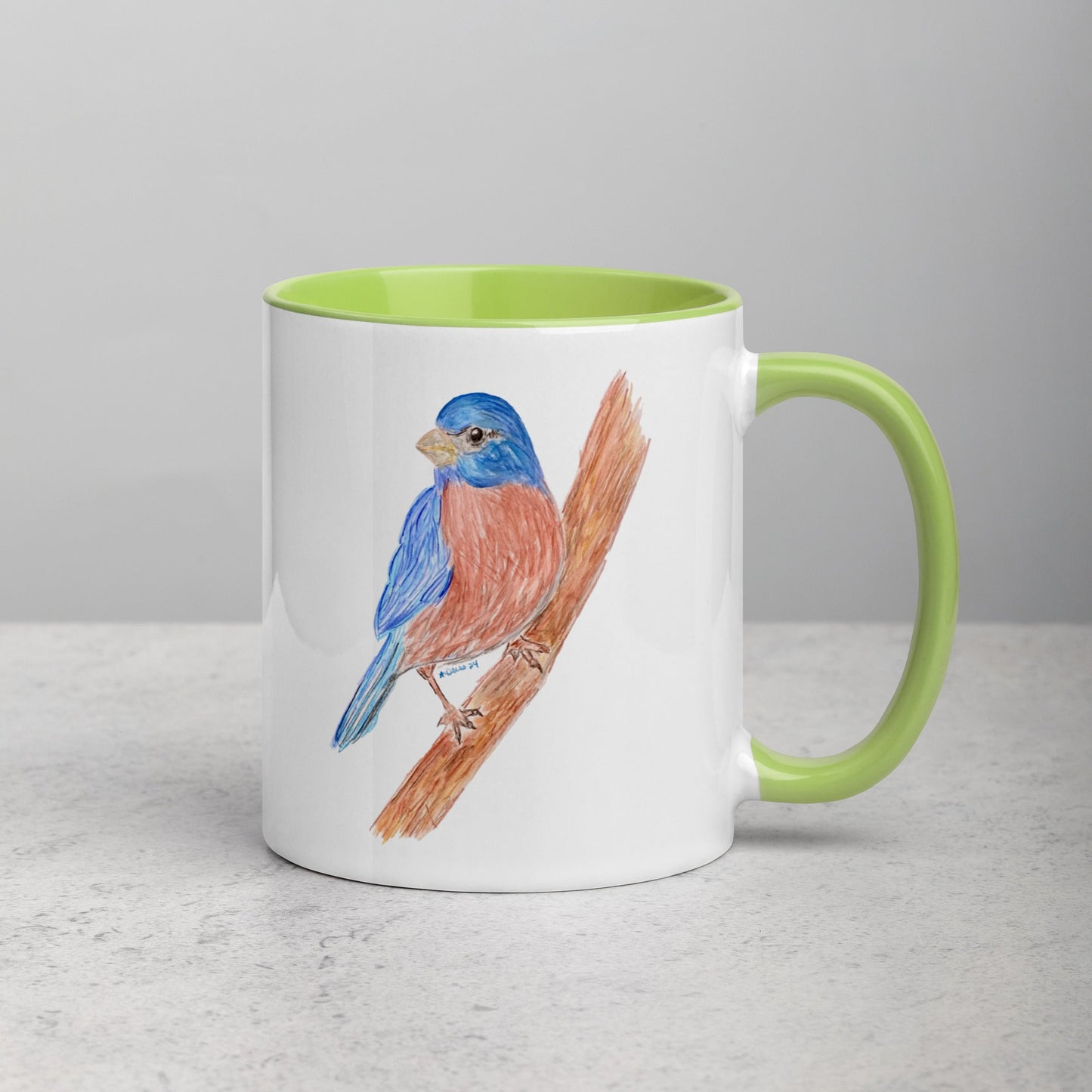 Blue Jay Mug Two Tone Color Inside (multiple colors available) - Blue Cava