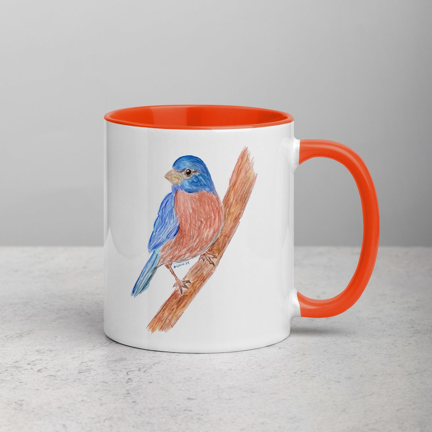 Blue Jay Mug Two Tone Color Inside (multiple colors available) - Blue Cava