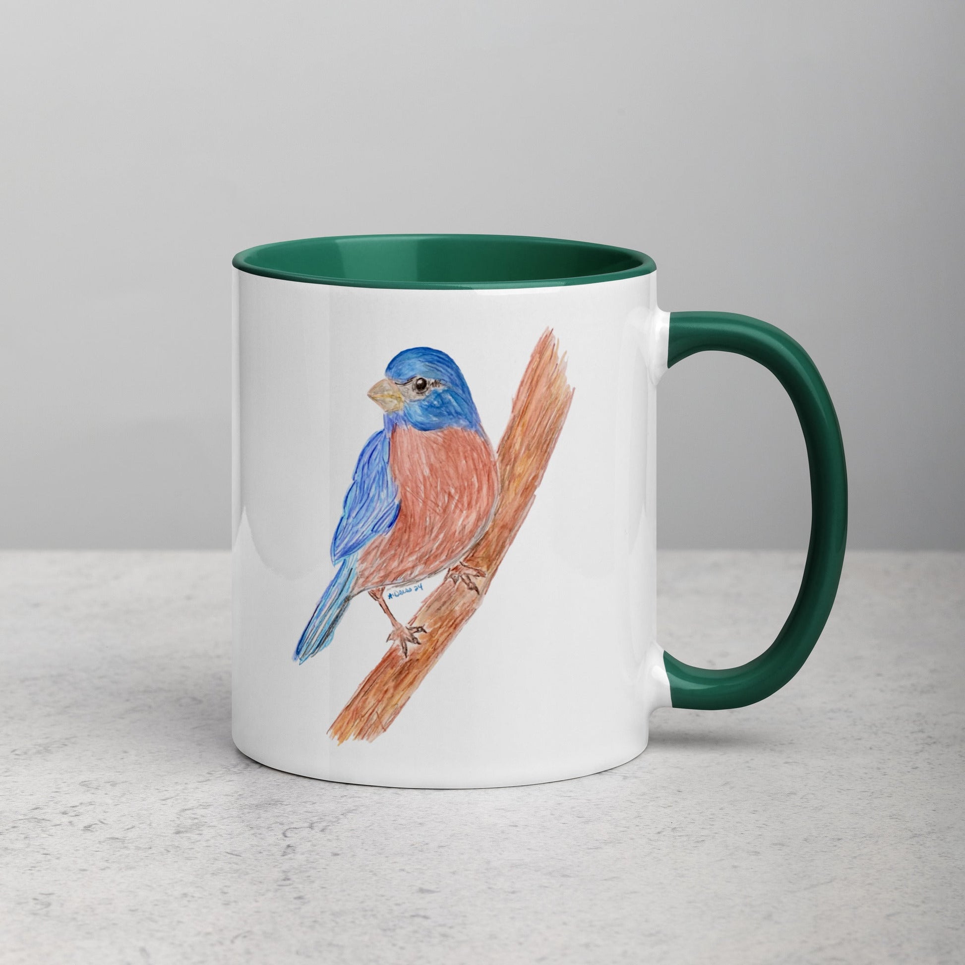 Blue Jay Mug Two Tone Color Inside (multiple colors available) - Blue Cava