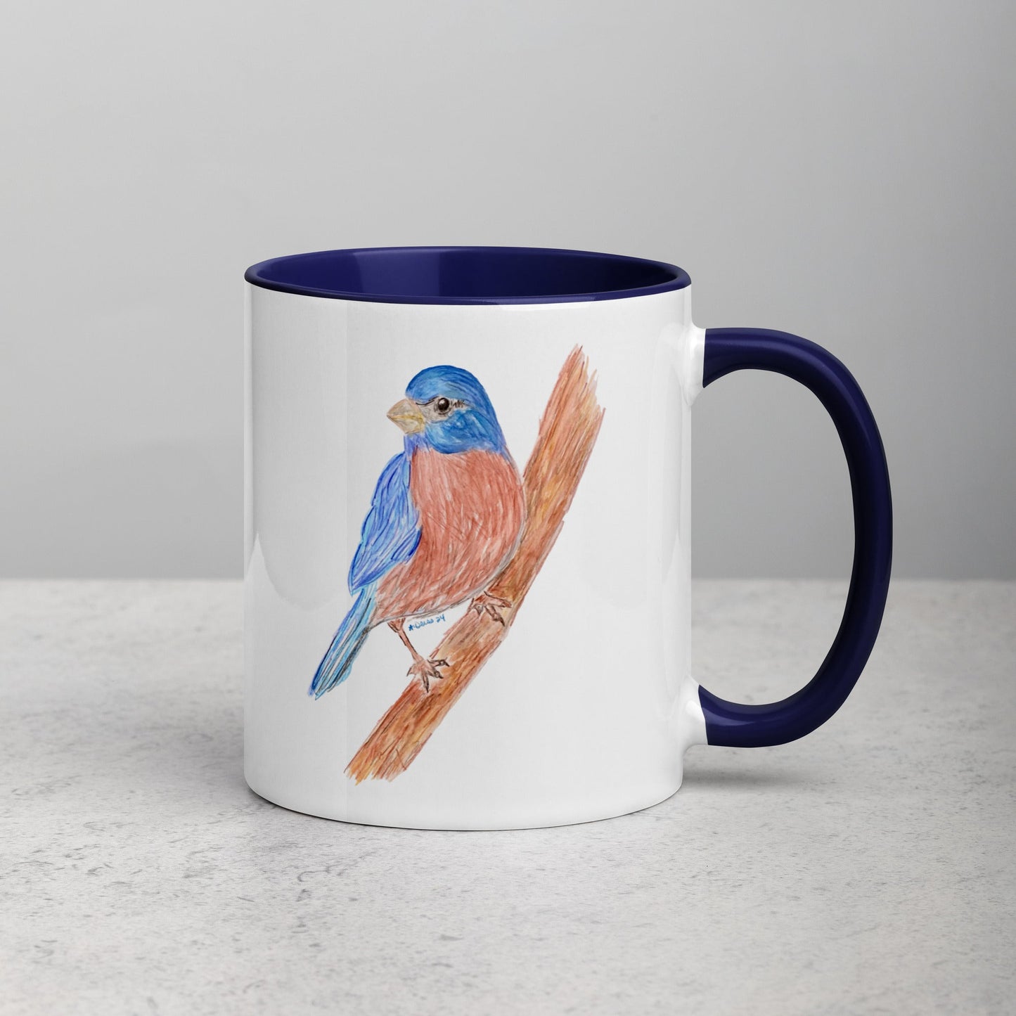 Blue Jay Mug Two Tone Color Inside (multiple colors available) - Blue Cava